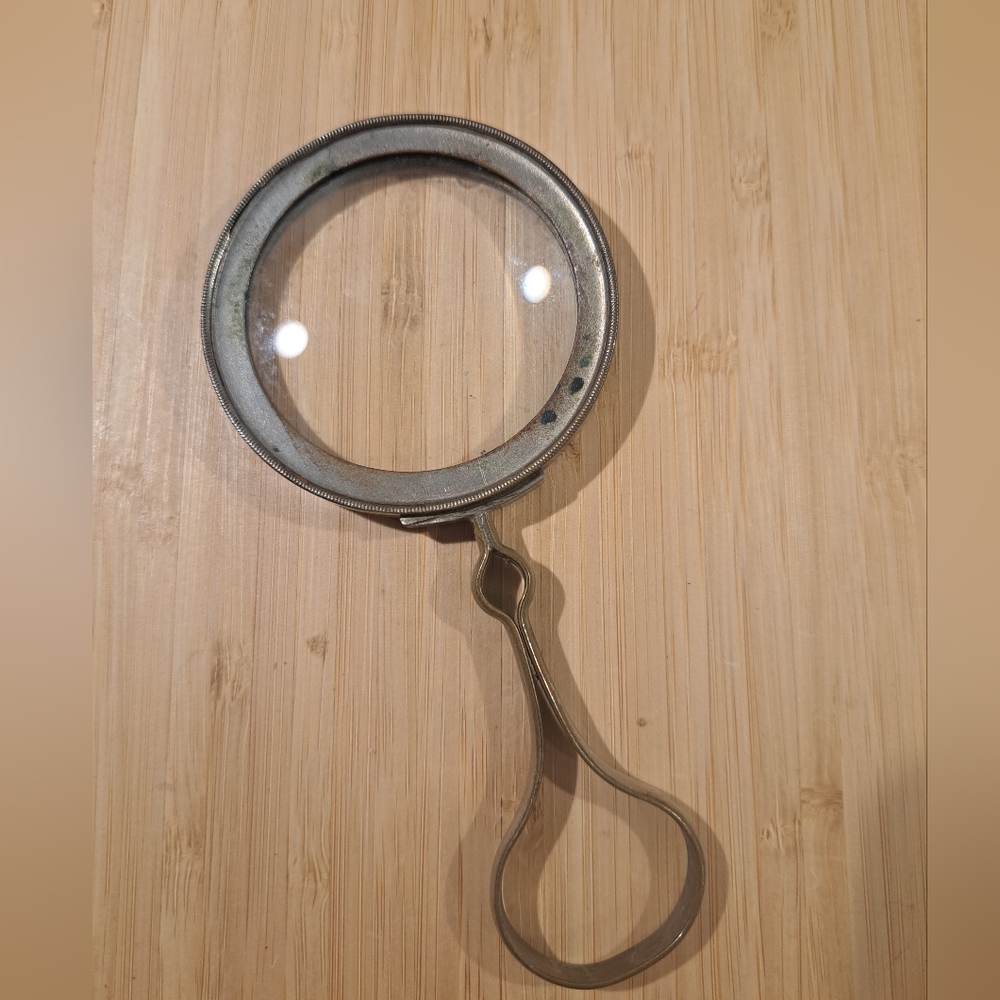 Vtg Art Deco Magnifying Glass France Or Sweden Silverplate